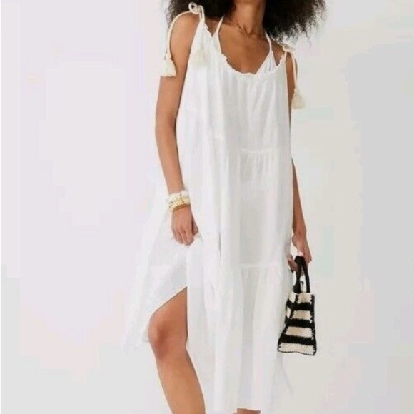 J. Crew White Maxi Beach Coverup Size S/M - Picture 2 of 5